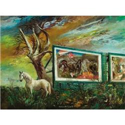 Aaron Bohrod, Oil on board, End of Summer