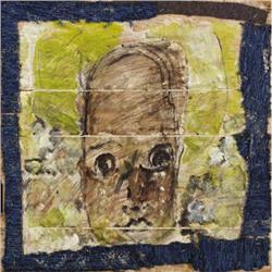 Purvis Young, Mixed media on board, Portrait