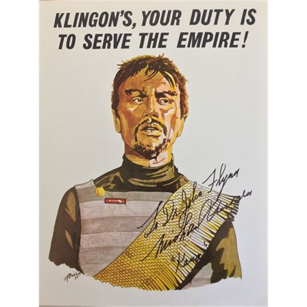 Star Trek Michael Ansara Signed Mini Poster