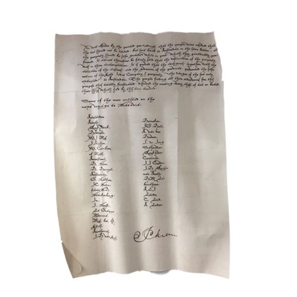 Tulip Fever Voyage to Batavia Enlistment Letter Movie Props