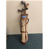 Image 1 : Vintage Bag of Wooden Shaft Golf Clubs