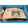 Image 1 : Box of Vintage Newspapers (Man on the Moon Covers)