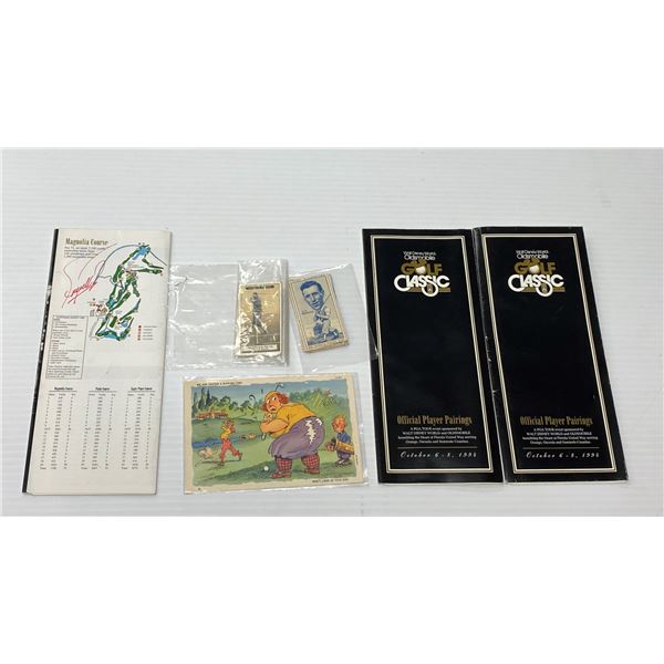 Vintage Golf Cards with Signed Golf Course Map