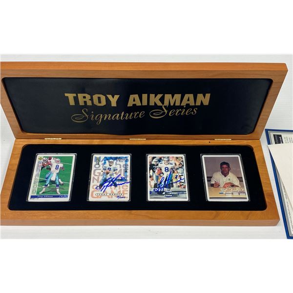 Troy Aikman Signature Series Porcelain Card Set( 2 Signed Cards)