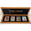 Image 1 : Hank Aaron Signature Series Porcelain Card Set(3 Signed Cards)