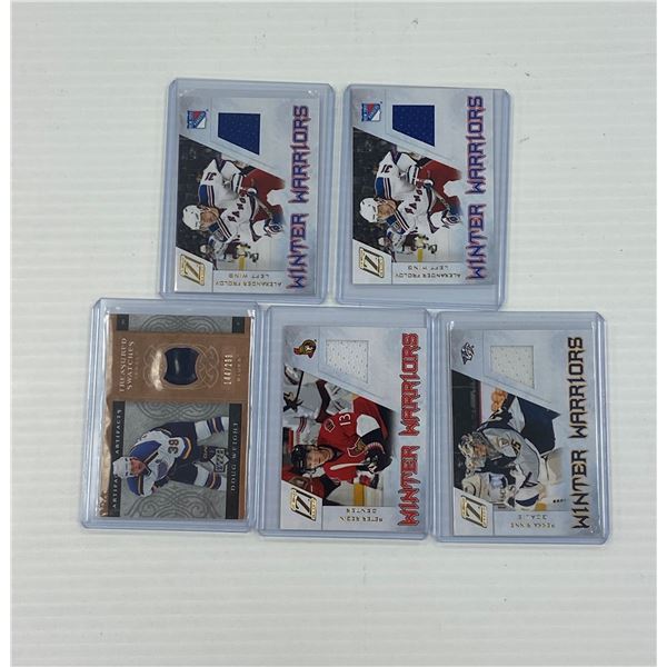 Lot of 5 NHL Jersey Patch Hockey Cards