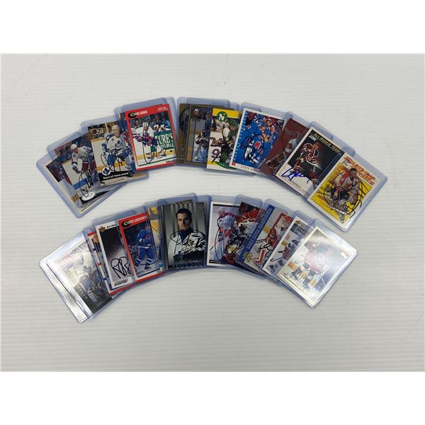 Lot of Aprox 25 Signed NHL Hockey Cards