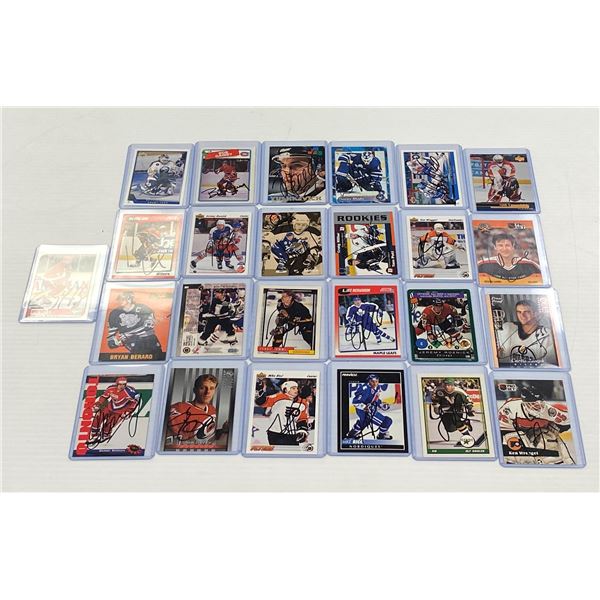 Lot of Aprox 25 Signed NHL Hockey Cards
