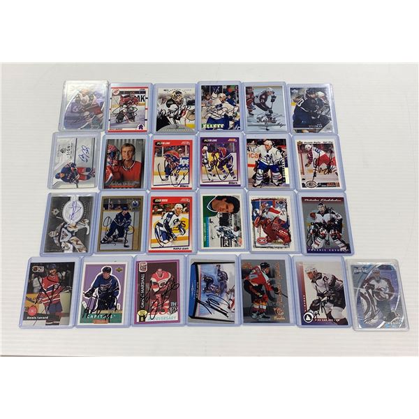 Lot of Aprox 25 Signed NHL Hockey Cards