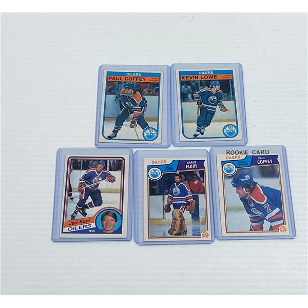 Lot of 5 Vintage Edmonton Oilers Cards