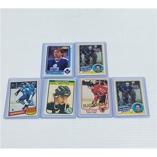 Lot of 6 Vintage Hockey Cards
