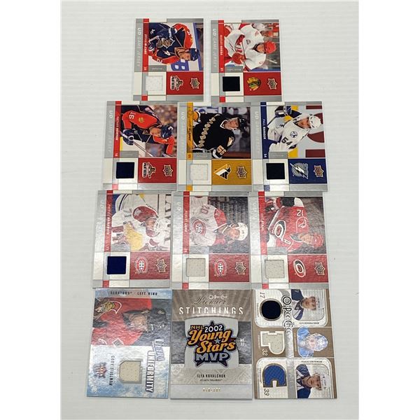 Lot of 11 NHL Jersey Patch Cards(Illya Kovalchuk, Marian Hossa, Eric Staalâ€¦)