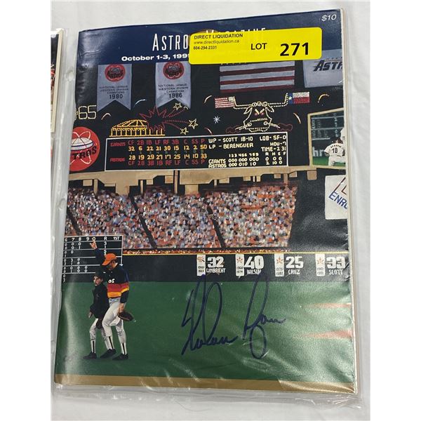 Signed Nolan Ryan Astros Program 1999