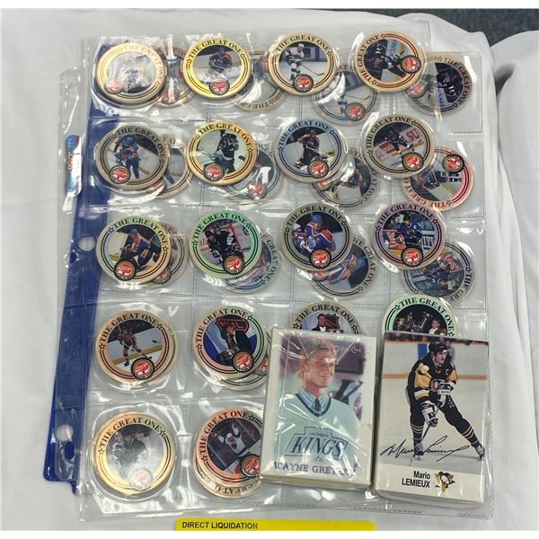 Lot of Hockey Coins and Mini Packages of Cards