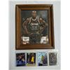 Image 1 : Group of Shaquille O' Neal collectible cards & framed signed print - 4 trading cards including 2 roo