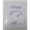 Image 1 : Titanic Script Cover Signed 12x8" w/COA (Leo Decaprio, James Cameron, Kate Winslet)