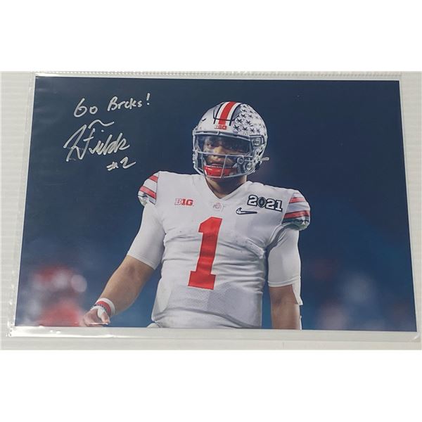 Justin Fields Signed Photo 12x8" w/COA