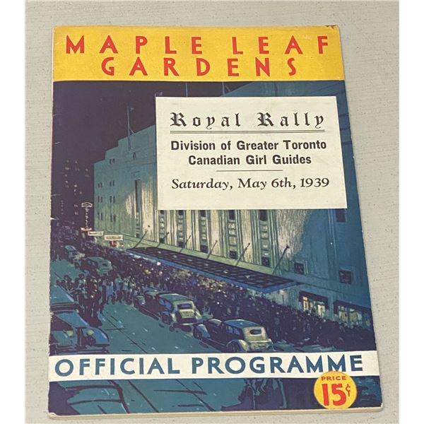Maple Leaf Gardens May 6th, 1939 Official Programme