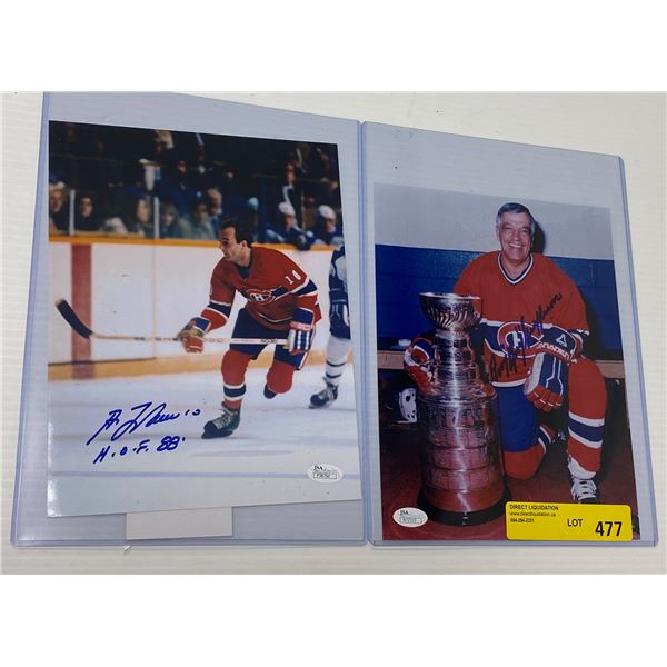 Lot of 2 Signed Photos 8x10" w/COA ( Boom Boom Geoffrion, Theo Fleury)