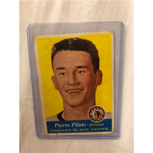 Rare Pierre P. Pilote Chicago Black Hawks collectible hockey card