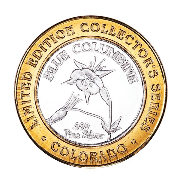 .999 Silver State of Colorado Collectors Series Blue Columbine Gaming Token
