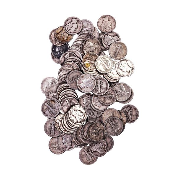 Lot of (100) Assorted Date Mercury Dime Coins