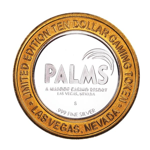 .999 Silver Palms Casino Las Vegas, NV $10 Casino Limited Edition Gaming Token
