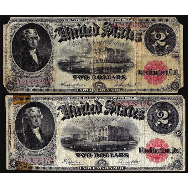 Lot of (2) 1917 $2 Legal Tender Notes