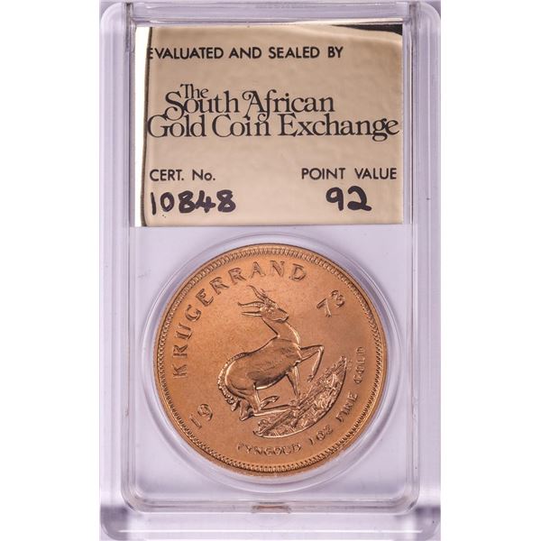 1973 Proof South Africa 1oz Krugerrand Gold Coin w/COA