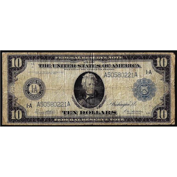 1914 $10 Federal Reserve Note Boston