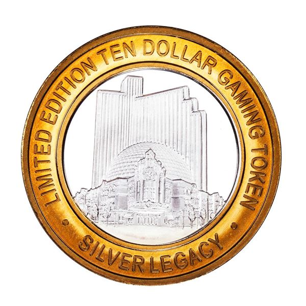 .999 Fine Silver Silver Legacy Reno, Nevada $10 Limited Edition Gaming Token
