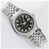 Image 3 : Rolex Men's Stainless Steel Black String Diamond Oyster Perpetual Datejust Wristwatch