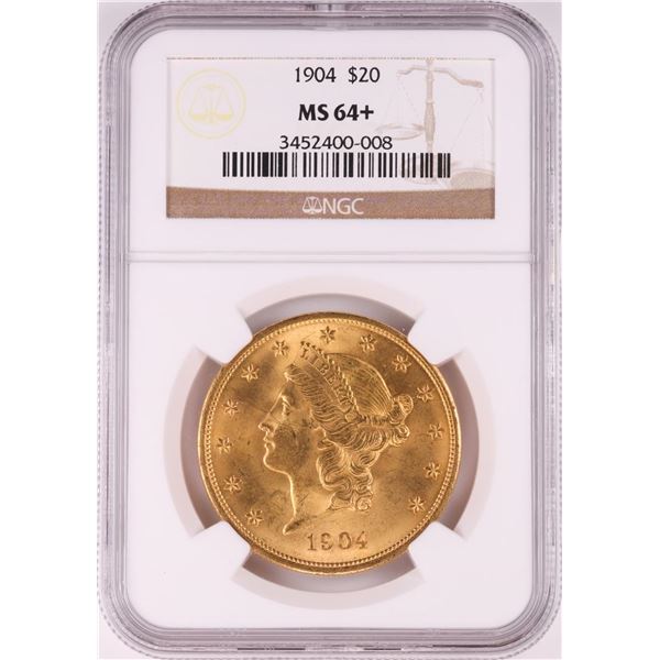 1904 $20 Liberty Head Double Eagle Gold Coin NGC MS64+