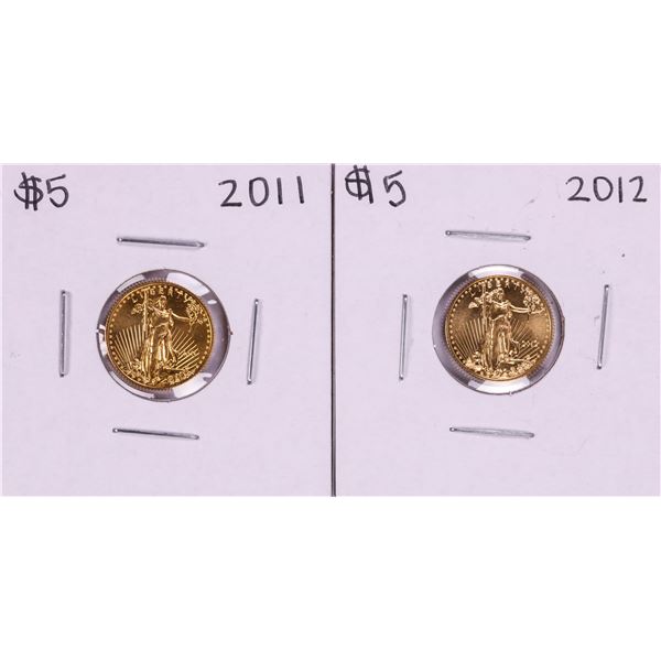 Lot of 2011-2012 $5 American Gold Eagle Coins