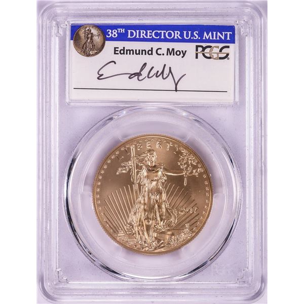 2017-W $50 Burnished American Gold Eagle Coin PCGS SP70 FDOI Denver Moy Signature