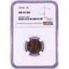 Image 1 : 1910 Lincoln Wheat Cent Coin NGC MS63BN