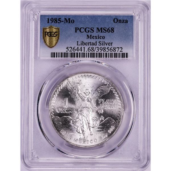1985-Mo Mexico Onza Libertad Silver Coin PCGS MS68
