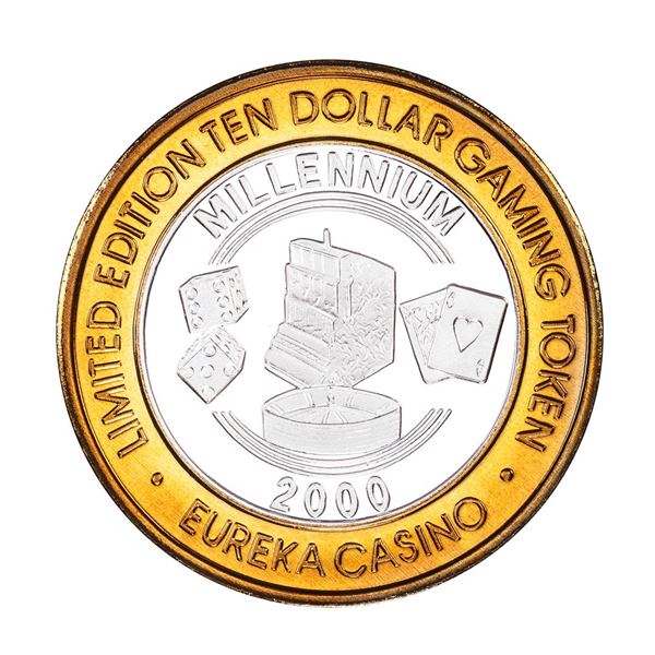 .999 Silver Eureka Casino Mesquite, Nevada $10 Limited Edition Gaming Token