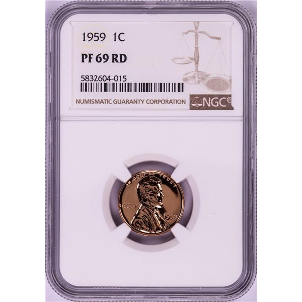 1959 Proof Lincoln Memorial Cent Coin NGC PF69RD
