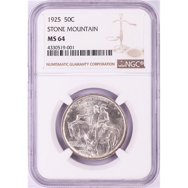 1925 Stone Mountain Commemorative Half Dollar Coin NGC MS64