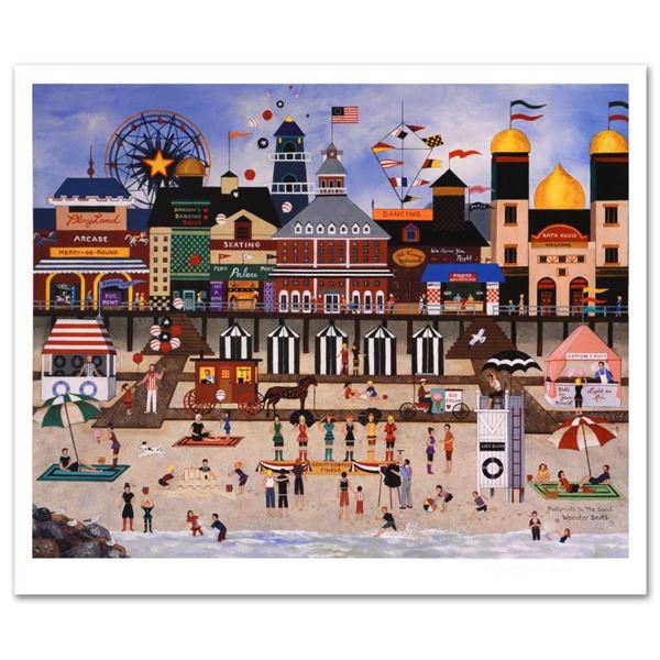 Jane Wooster Scott "Footprints In The Sand" Limited Edition Lithograph On Paper