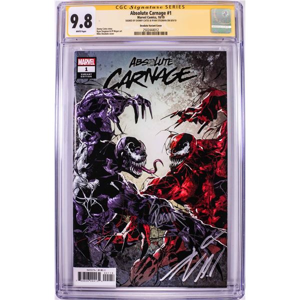 Marvel Comics Absolute Carnage #1 Comic Book 10/19 CGC 9.8 Signed by Cates & Stegman