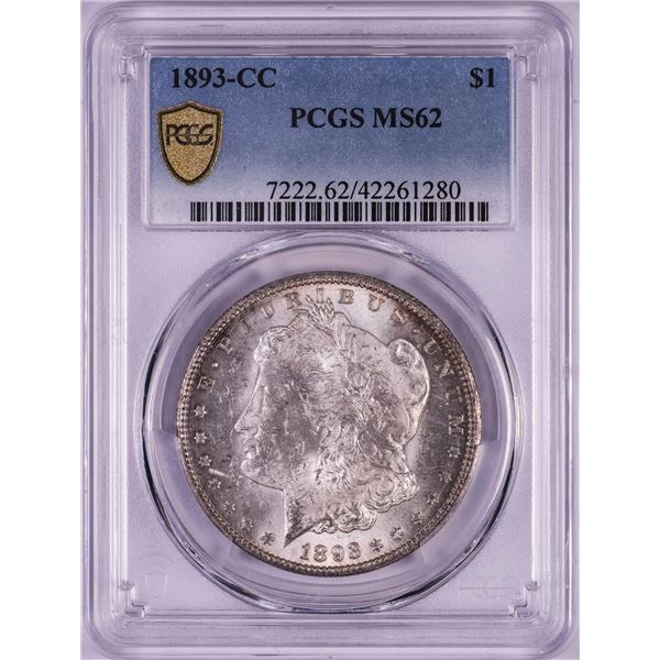 1893-CC $1 Morgan Silver Dollar Coin PCGS MS62