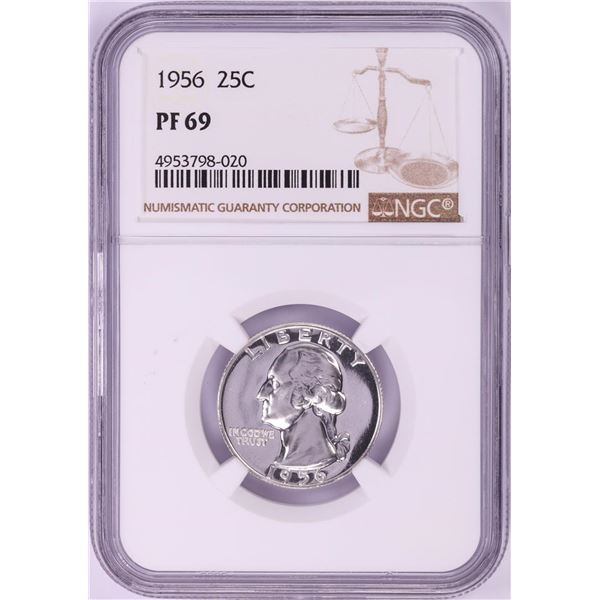 1956 Proof Washington Quarter Coin NGC PF69