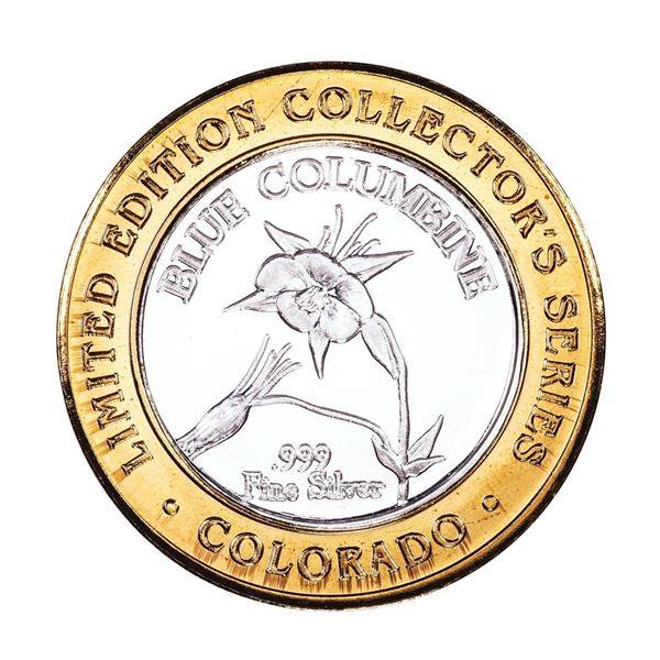 .999 Silver State of Colorado Collectors Series Blue Columbine Gaming Token