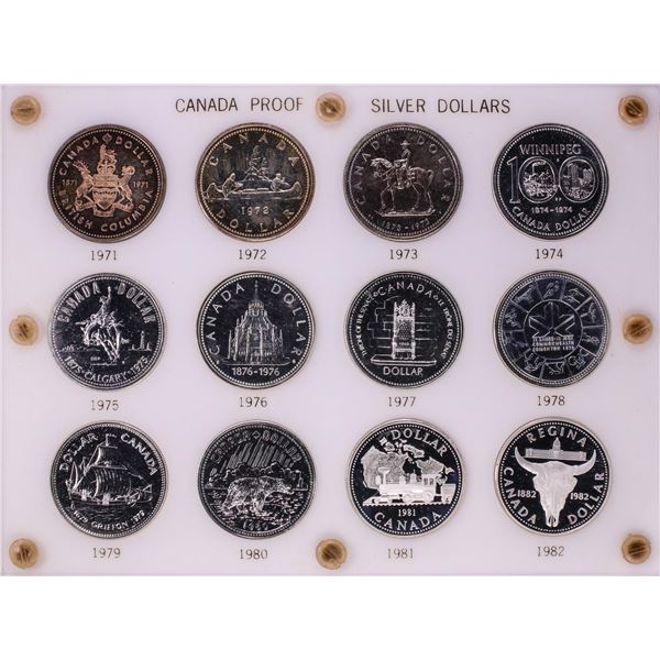 1971-1982 Proof $1 Canada Commemorative Silver Dollar Coin Sets in Capital Plastic