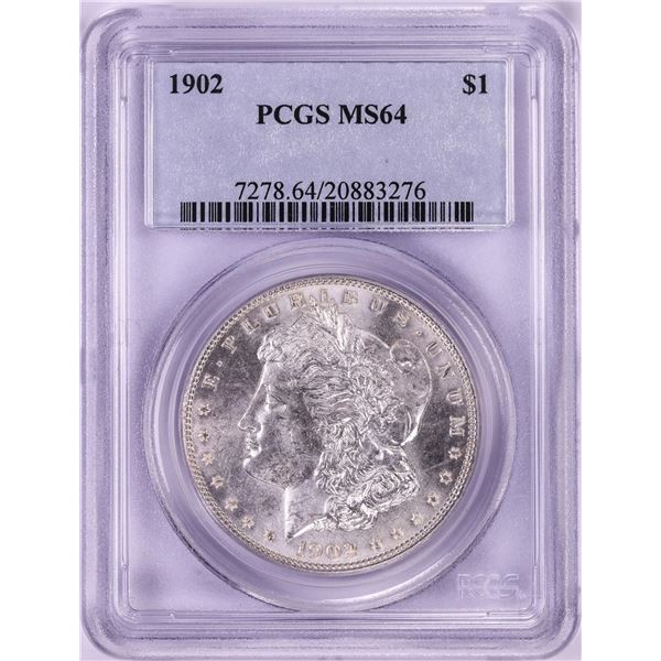 1902 $1 Morgan Silver Dollar Coin PCGS MS64