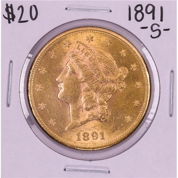 1891-S $20 Liberty Head Double Eagle Gold Coin