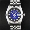 Image 1 : Rolex Men's Stainless Steel Blue Vignette Diamond & Sapphire Datejust Wristwatch