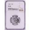 Image 1 : 1963 Proof Washington Quarter Coin NGC PF69